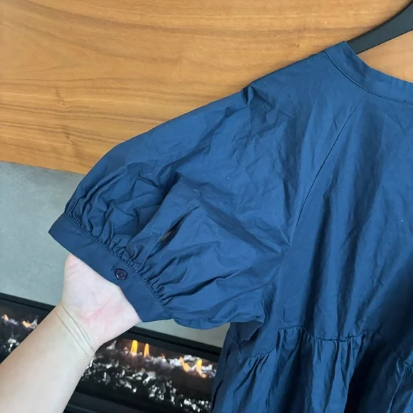 NWT ENGLISH FACTORY SHORT PUFF SLEEVE MIDI DRESS, SIZE 1X - Picture 15 of 16